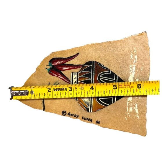 Vintage Navajo Hand-Painted Southwest Sandstone Sand Art By Andy Luna 1988 READ - Picture 5 of 5